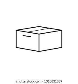 Close box line icon isolated on white 