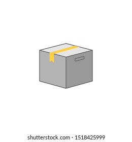 Close box line icon isolated on white