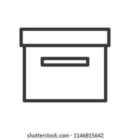 close box, shipping and logistic icon, outline design pixel perfect
