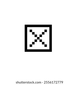 Close box vector icon logo in pixel style