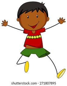 Close up boy with happy face running