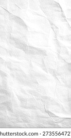 Close up of bright white crumpled paper texture background abstract surface