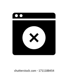 Cerrar el signo de la ventana del explorador. Cancelar icono. Diseño de línea.