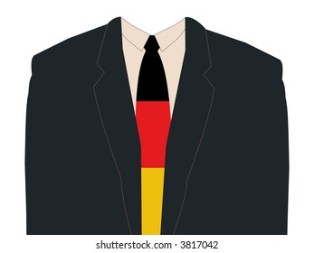 close up of business man with German flag tie