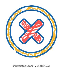 close button doodle icon sketch vector. close button sign. isolated symbol illustration