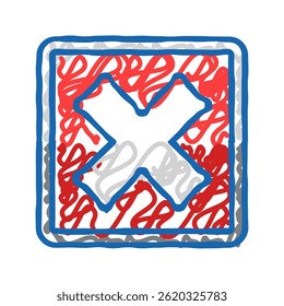 close button doodle icon sketch vector. close button sign. isolated symbol illustration