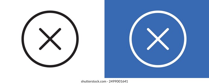 Close button icon logo sign set vector outline