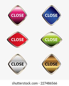 Close button isolated set 