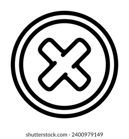 close button line icon vector. close button sign. isolated contour symbol black illustration