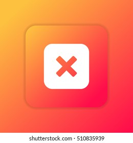 Close button orange bright app ui/ux Icon / Logo design