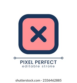 Close button pixel perfect RGB color ui icon. Leave webpage. System error. Simple filled line element. GUI, UX design for mobile app. Vector isolated pictogram. Editable stroke. Poppins font used