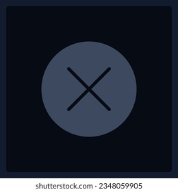 Close button UI element template. Editable isolated vector dashboard component. Flat user interface. Visual data presentation. Web design widget for mobile application with dark theme