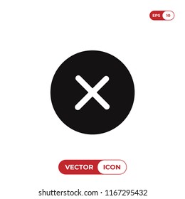 Close button vector icon. Delete, remove, cancel, exit symbol.