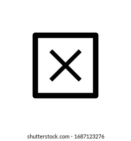 Close Button Vector Icon On White Background