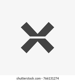 Close button vector icon on grey background