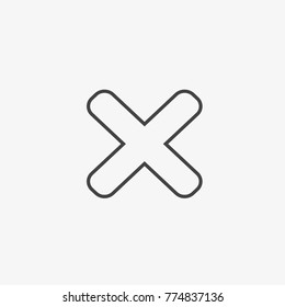 Close button vector icon on light grey background