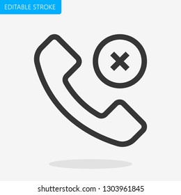 Close Call Line Icon Editable Stroke Pixel Perfect Vector