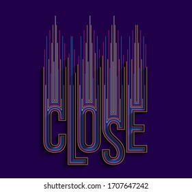 Close Calligraphic line art Text shopping poster vector illustration Design.