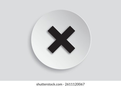 Close or cancel button icon with X shape in clean flat UI style for interface.