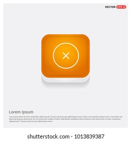 Close, Cancel or Delete Icon Orange Abstract Web Button