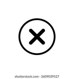 close or cancel icon. Cross symbol inside a circle. Vector design