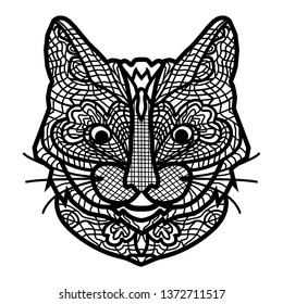 Close up cat handwritten.