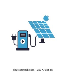 Close Up of Charging Station with Solar Panel System Eco Friendly Power