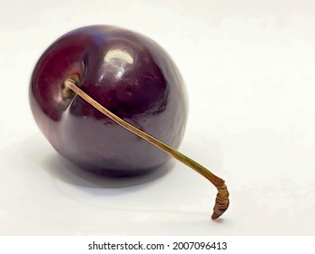 Close up cherry berry isolated on white background.