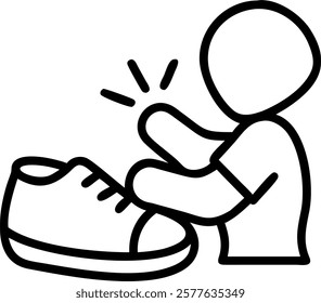 Close up of Child Putting on Shoes Before School concept as A close up image of a child putting on their shoes capturing the excitement of the morning routine before heading to sch