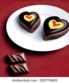  close up chocolate with heart shaped