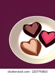  close up chocolate with heart shaped