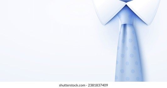 Close up of classic male shirt and tie. Vector illustration
