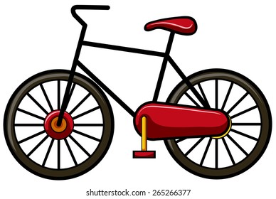 Close up classic red bicycle