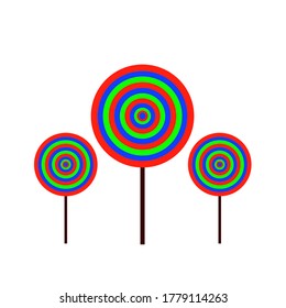 Close up colorful candy vector illustration.