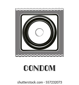 Close up condom on white background. Protect. Safe sex, heath concept. food packing or condom template.