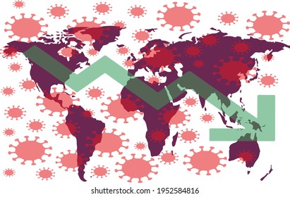 cerrar coronavirus y gráficos en el mundo