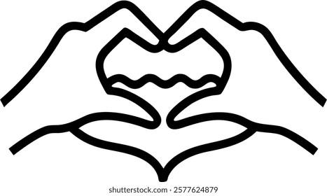 Close up of Couple Hands Forming a Heart Shape with Beach Background concept as A macro shot of a couples hands forming a heart shape with the beach and ocean softly blurred in the