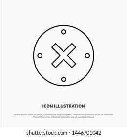 Close, Cross, Delete, Cancel Line Icon Vector