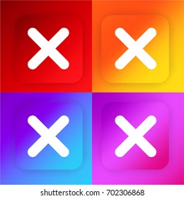 Close Cross four color gradient app icon set