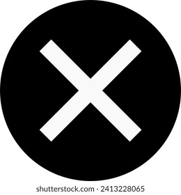 close cross icon on circle background