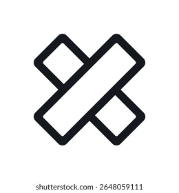 Close cross icon. Vector illustration.