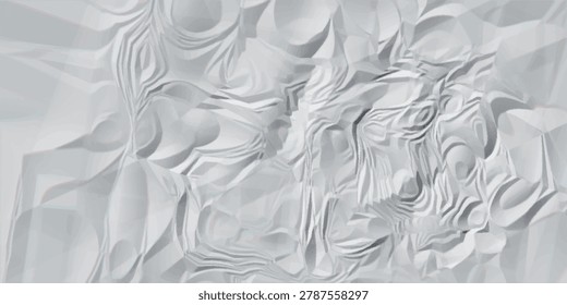 A close up of crumpled white paper showing texture and shadows creating an abstract background look