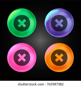 Close crystal ball design icon in green - blue - pink and orange.