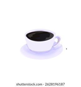 close-up de uma xícara de bebida de café em um pequeno prato sem fundo