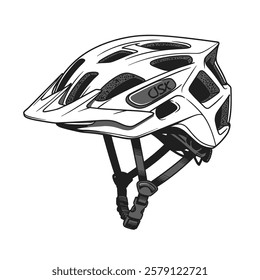 A Close up of a Cycling Helmet on a White Background.