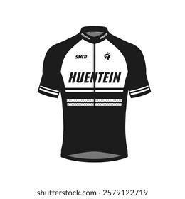 A Close up of a Cycling Jersey With a White and Black Design.