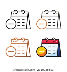 Close date icon design in four variation color