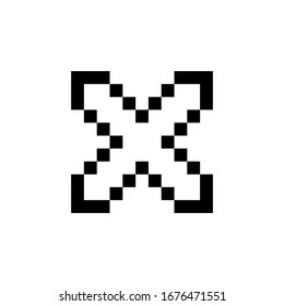 close, delete, cancel, disable and arrow icon. Perfect for application, web, logo, game and presentation template. icon design pixel art and line style