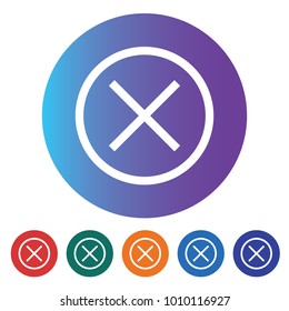 Close, delete, Flat minimal icon vector