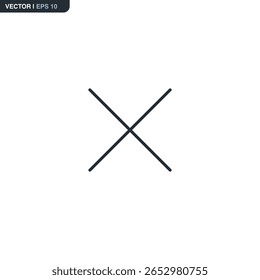 Close, delete, linear style sign for mobile concept and web design. Symbol, logo illustration. Pixel perfect vector graphics